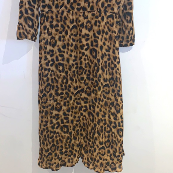 Reformation Alma A-line crepe Midi Dress In Leopard print size 10 - Picture 9 of 14